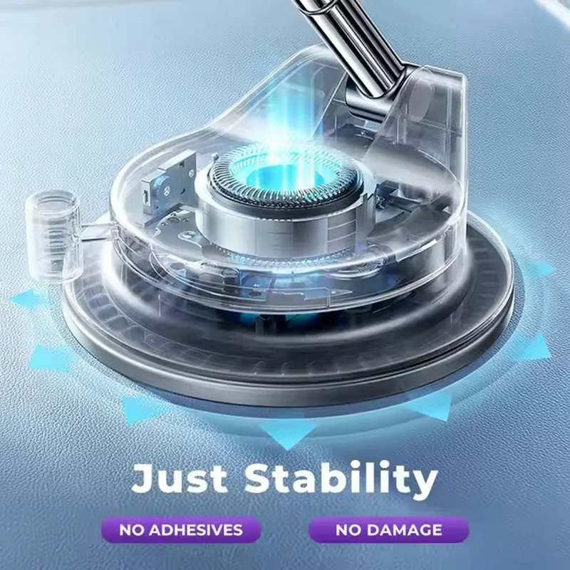 LISEN A609 Magnetyczny uchwyt samochodowy z podświetleniem do deski rozdzielczej i szyby, regulowany stojak na telefon - Czarny