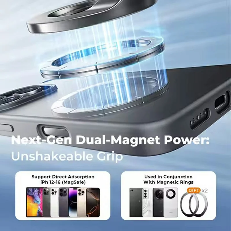 LISEN A609 Magnetyczny uchwyt samochodowy z podświetleniem do deski rozdzielczej i szyby, regulowany stojak na telefon - Czarny