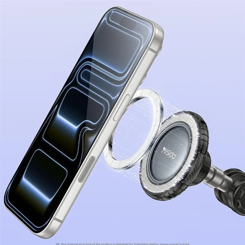 YESIDO C281 Compatible with Magsafe Car Mount Phone Holder Dashboard 360° Adjustable Magnetic Suction Cup Phone Stand for Smartphone