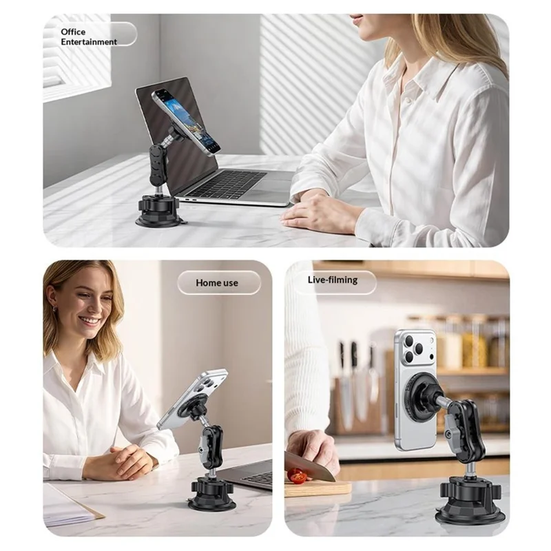 YESIDO C281 Compatible with Magsafe Car Mount Phone Holder Dashboard 360° Adjustable Magnetic Suction Cup Phone Stand for Smartphone