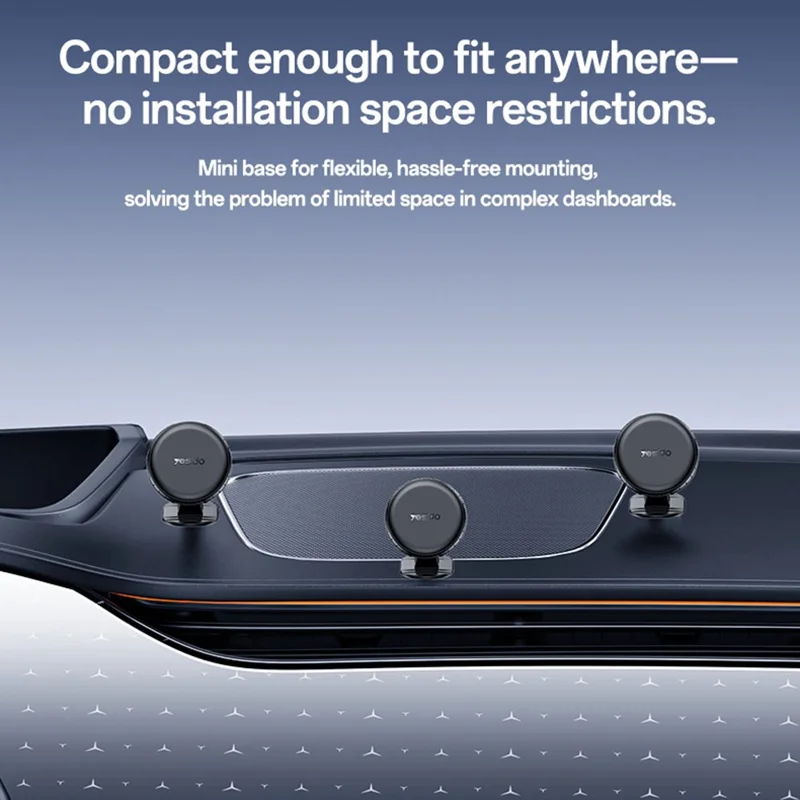 YESIDO C235 Magnetic Car Phone Mount 360 Degrees Rotation Dashboard Stand with 2Pcs Magnetic Sheets