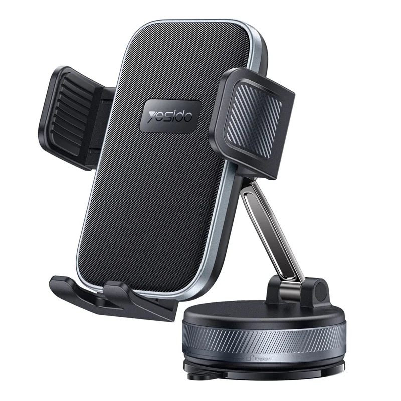 YESIDO C283 Vacuum Suction Cup Phone Holder One Touch Clamp 360 Degrees Rotating Car Mount Stand for Dashboard Windshield