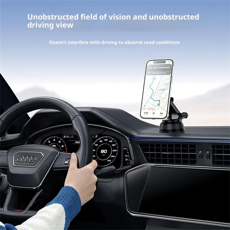 YESIDO C280 2-in-1 Suction Cup Car Phone Mount Compatible with MagSafe Magnetic 360 Degrees Rotating Holder for Dashboard Windshield - Black