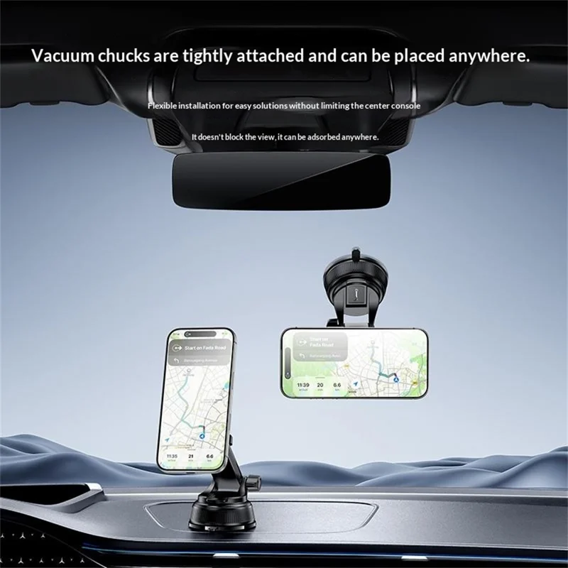 YESIDO C276 Magnetic Car Phone Holder Mount 360 Degrees Rotating Suction Cup Phone Stand for Windshield Dashboard