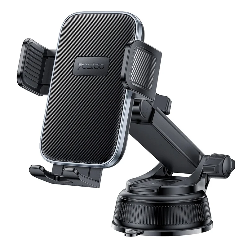 YESIDO C278 Suction Cup Car Phone Holder 360 Degree Rotating Ball One Hand Operation Telescopic Arm Mount for Dashboard