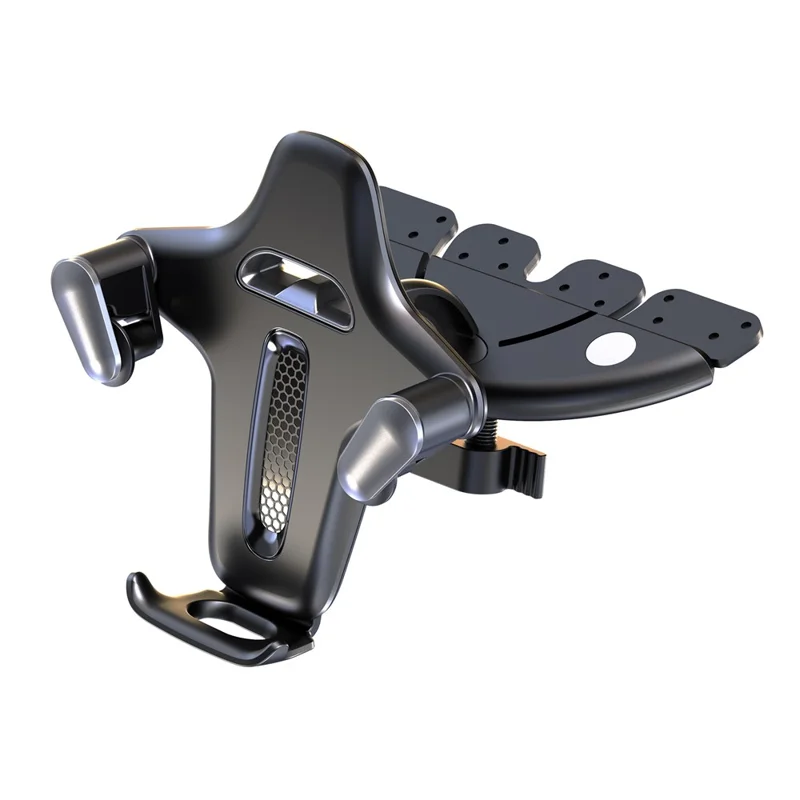 Car Phone Holder CD Slot Mount 360 Degree Rotating Y-Shape Design Universal Car Phone Stand - Grey