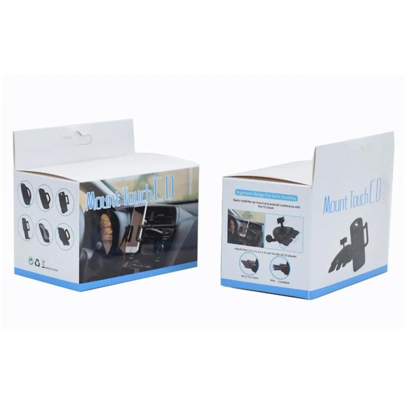 Car Phone Holder CD Slot Mount 360 Degree Rotating Y-Shape Design Universal Car Phone Stand - Grey
