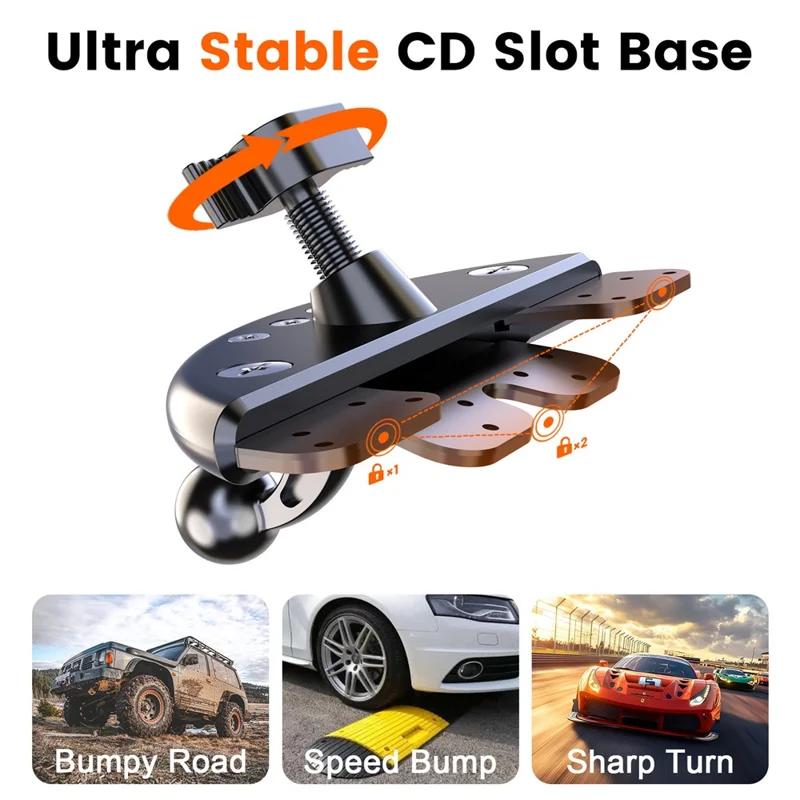 Car Phone Holder CD Slot Mount 360 Degree Rotating Y-Shape Design Universal Car Phone Stand - Grey