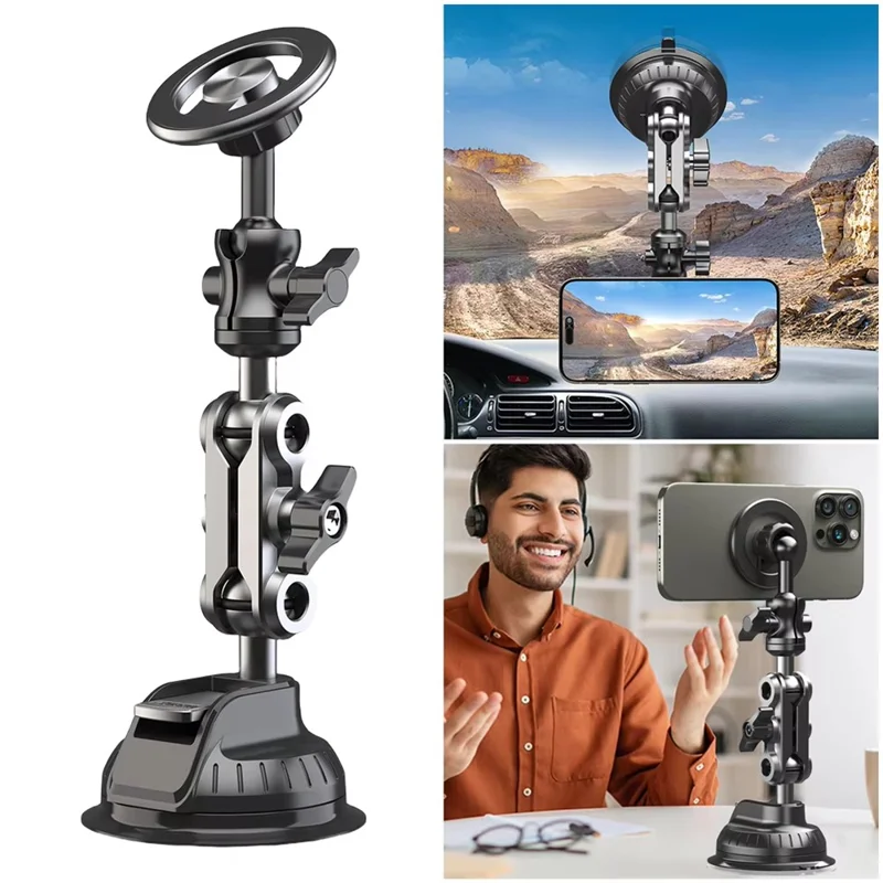 Soporte Magnético para Teléfono en Coche con Rotación de 360 Grados, Soporte con Ventosa para Salpicadero y Parabrisas