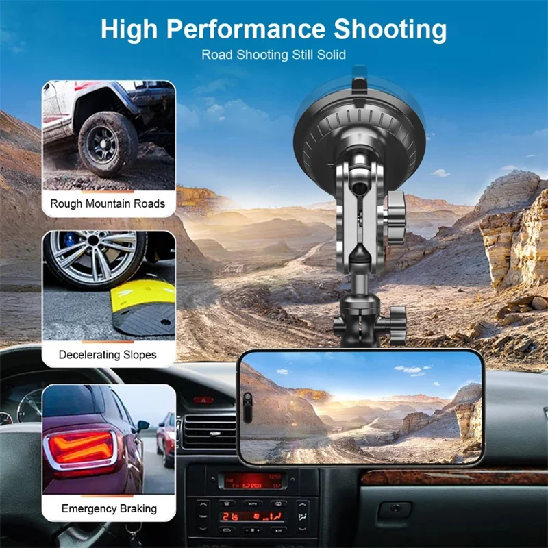 Soporte Magnético para Teléfono en Coche con Rotación de 360 Grados, Soporte con Ventosa para Salpicadero y Parabrisas