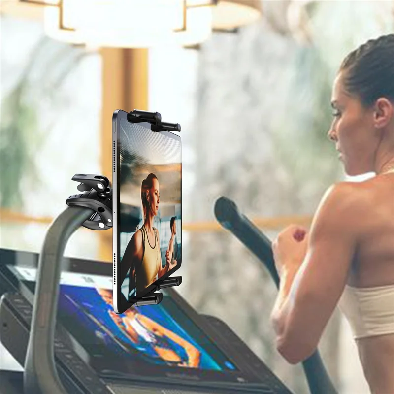 Adjustable Tablet Stand Clamp Mount Holder for Treadmill Exercise Bike Baby Stroller Wheelchair Golf Cart