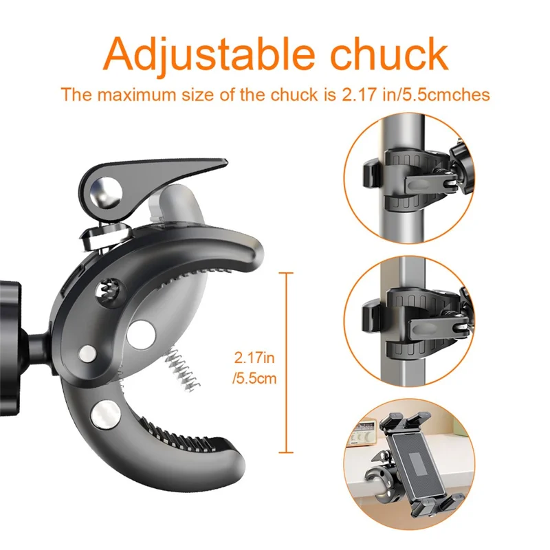 Adjustable Tablet Stand Clamp Mount Holder for Treadmill Exercise Bike Baby Stroller Wheelchair Golf Cart