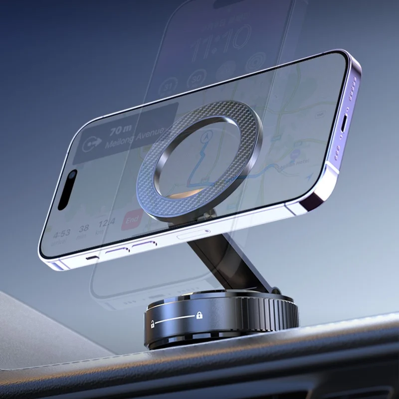 K20 Magnetic Car Phone Holder 360 Degree Rotation Metal Foldable Vacuum Suction Mount Stand