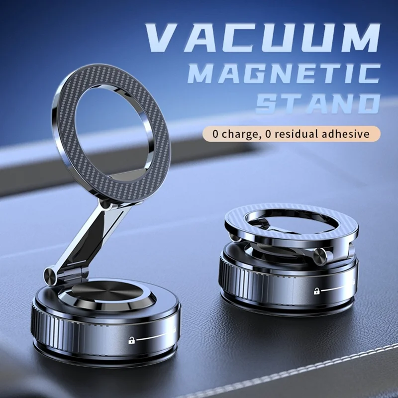 K20 Magnetic Car Phone Holder 360 Degree Rotation Metal Foldable Vacuum Suction Mount Stand