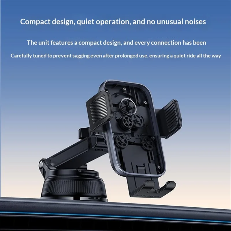 YESIDO C279 360° Rotating Car Phone Holder Suction Cup Mount Dashboard Windshield Stand Adjustable Bracket - Black