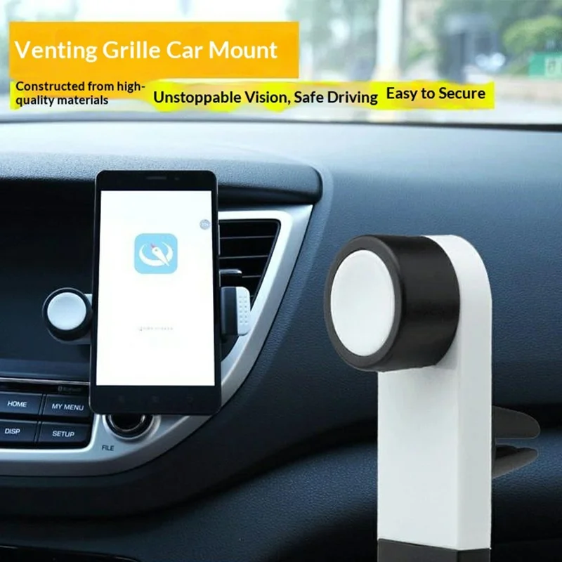 C0214A Air Vent Car Phone Mount Plastic 360 Degree Rotating Cellphone Holder Stand - White