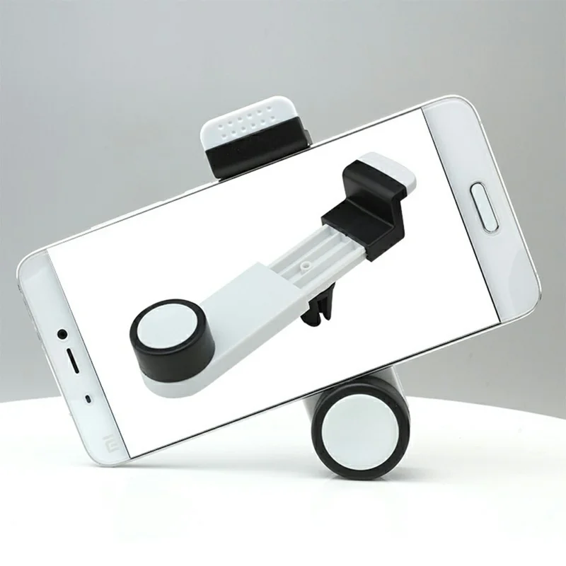 C0214A Air Vent Car Phone Mount Plastic 360 Degree Rotating Cellphone Holder Stand - White