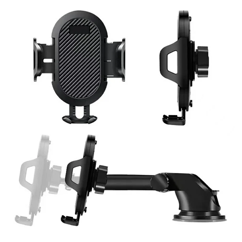 Car Phone Holder Suction Cup Mount for Dashboard Windshield 360 Degree Adjustable Anti-Shake Stand - Red