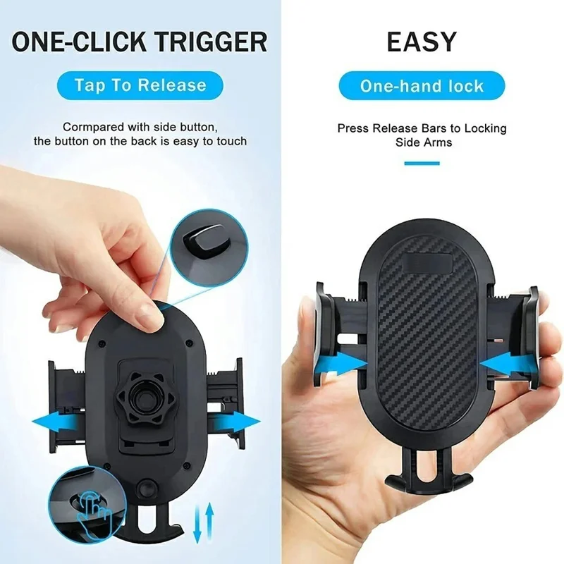 Car Phone Holder Suction Cup Mount for Dashboard Windshield 360 Degree Adjustable Anti-Shake Stand - Red