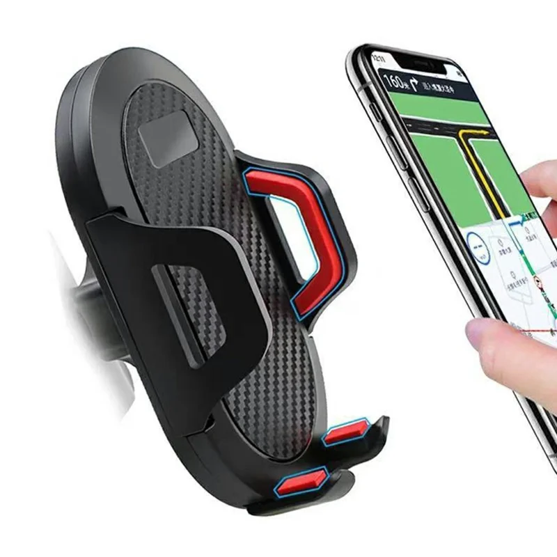 Car Phone Holder Suction Cup Mount for Dashboard Windshield 360 Degree Adjustable Anti-Shake Stand - Red