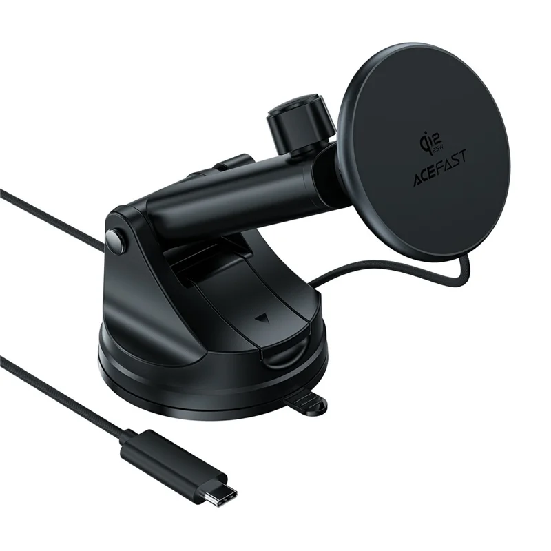 ACEFAST E52 Qi2 25W Magnetic Wireless Charging Car Holder for Dashboard Car Mount Charger - Black