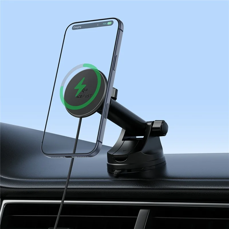 ACEFAST E52 Qi2 25W Magnetic Wireless Charging Car Holder for Dashboard Car Mount Charger - Black