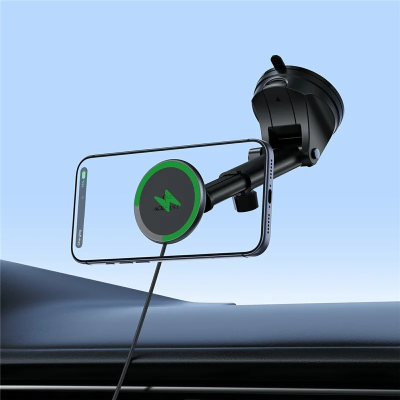 ACEFAST E52 Qi2 25W Magnetic Wireless Charging Car Holder for Dashboard Car Mount Charger - Black