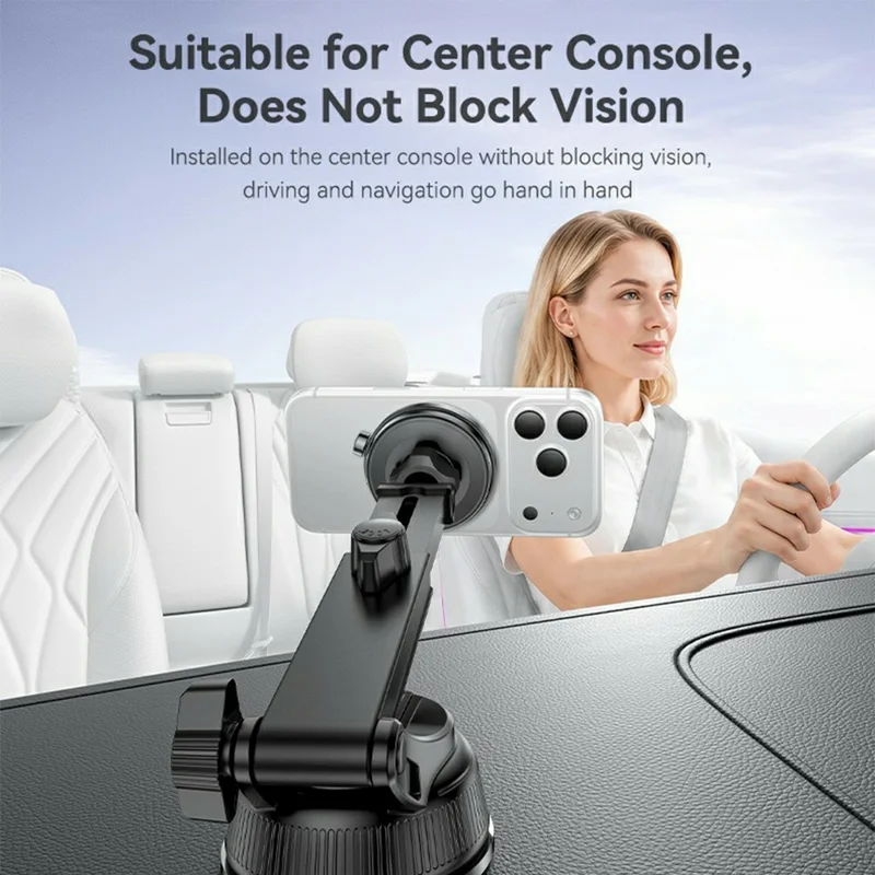 YESIDO C284 2 in 1 Vacuum Suction Magnetic Car Phone Mount 360 Degree Rotation for Dashboard / Windshield - Black