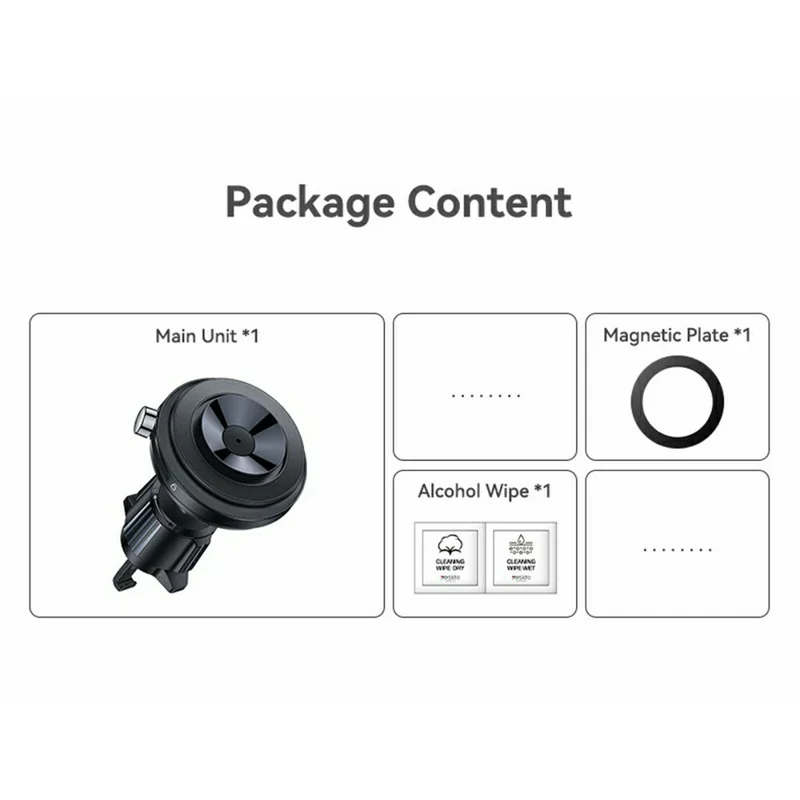 YESIDO C258 Magnetic Vacuum Suction 2 in 1 Car Air Vent Phone Mount Cellphone Bracket - Black