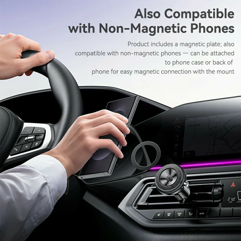 YESIDO C258 Magnetic Vacuum Suction 2 in 1 Car Air Vent Phone Mount Cellphone Bracket - Black