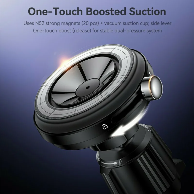 YESIDO C258 Magnetic Vacuum Suction 2 in 1 Car Air Vent Phone Mount Cellphone Bracket - Black