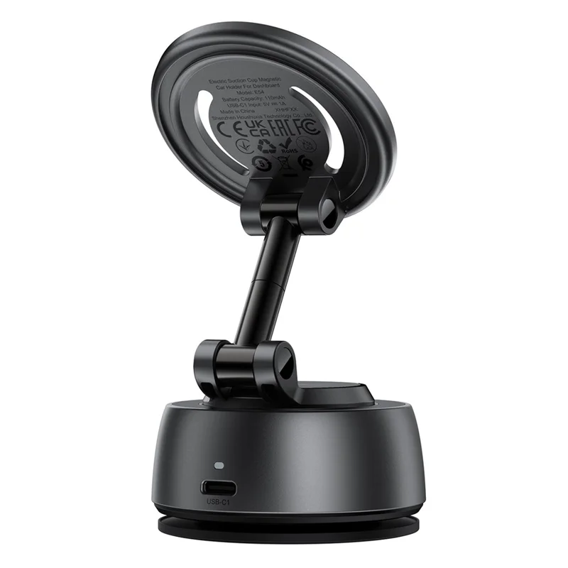 ACEFAST E54 Electric Suction Cup Magnetic Car Phone Holder 360° Rotation Dashboard Mount - Metal Grey