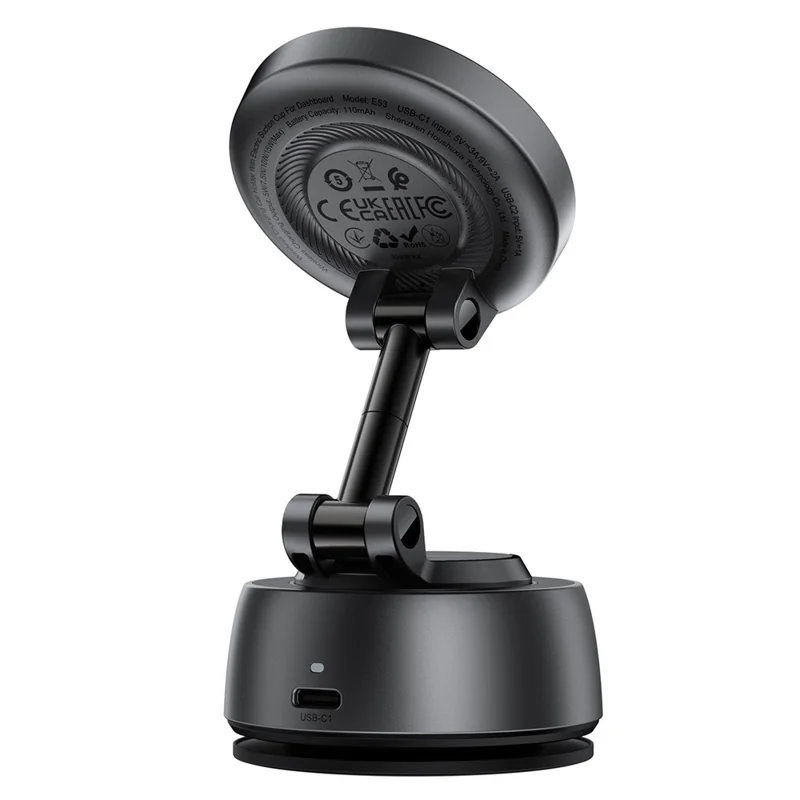 ACEFAST E53 Caricabatterie Magnetico Wireless per Auto 15 W con Supporto a Ventosa Elettrica - Grigio Metallizzato