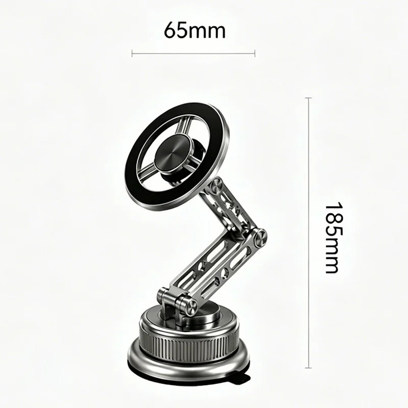 CX-08 Vacuum Suction Phone Holder 360 Degree Rotating Foldable Magnetic Mount for Dashboard - Silver