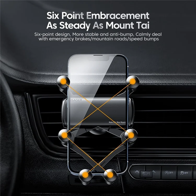 Suporte de Telefone para Carro ESSAGER TURUI Series, Suporte de Ar Gravidade 360-graus, Compatível com Celulares de 4.7-6.7 polegadas