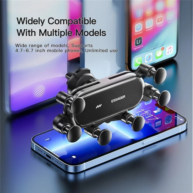 Essager Weichi Series Car Gravity Phone Mount Air Вентилятор Держатель Телефона с 360-градусным Вращающимся Мячом Для Мобильных Телефонов 4,7-6,7 Дюйма