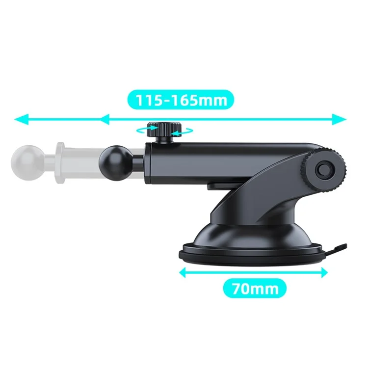 Car Dashboard Windshield Suction Cup Mount Phone Holder Telescopic Arm 360 Degrees Rotating Bracket