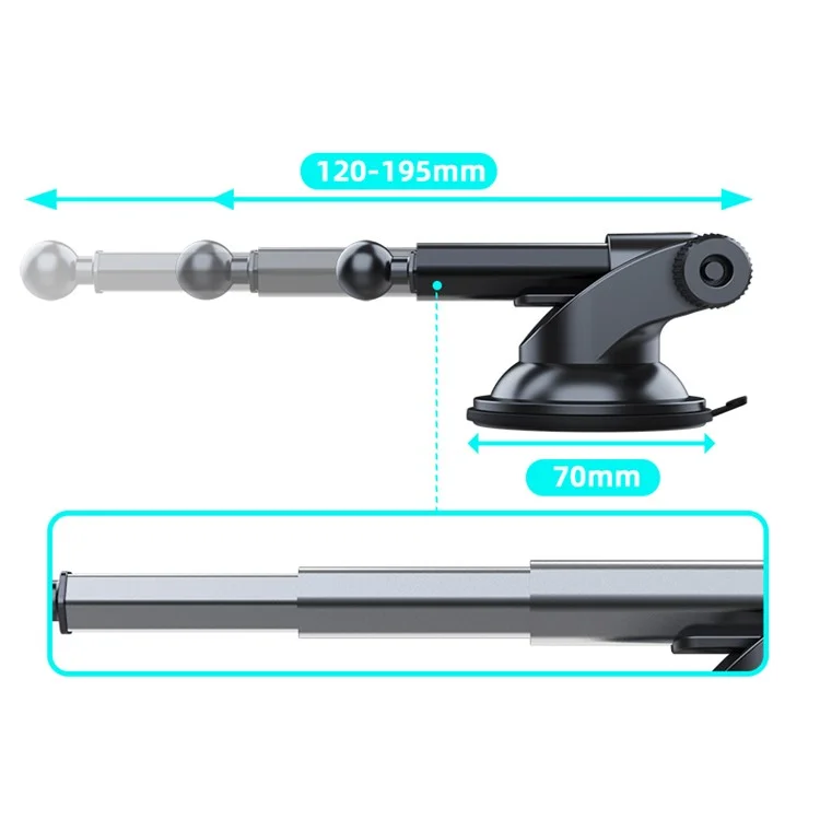 Adjustable Car Phone Holder Rotation Mobile Phone Clamp Mount for Dashboard Windshield
