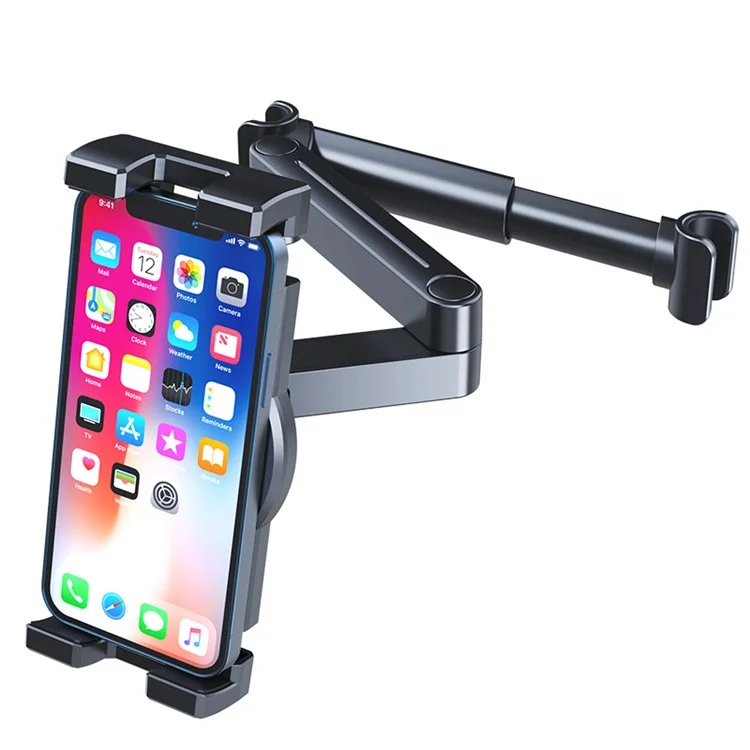 A081+X159 Foldable Car Mobile Phone Tablet Holder Adjustable Back Seat Headrest Mount Bracket