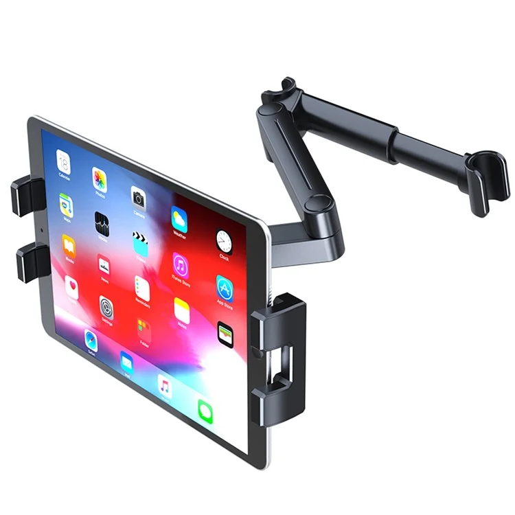 A081+X159 Foldable Car Mobile Phone Tablet Holder Adjustable Back Seat Headrest Mount Bracket