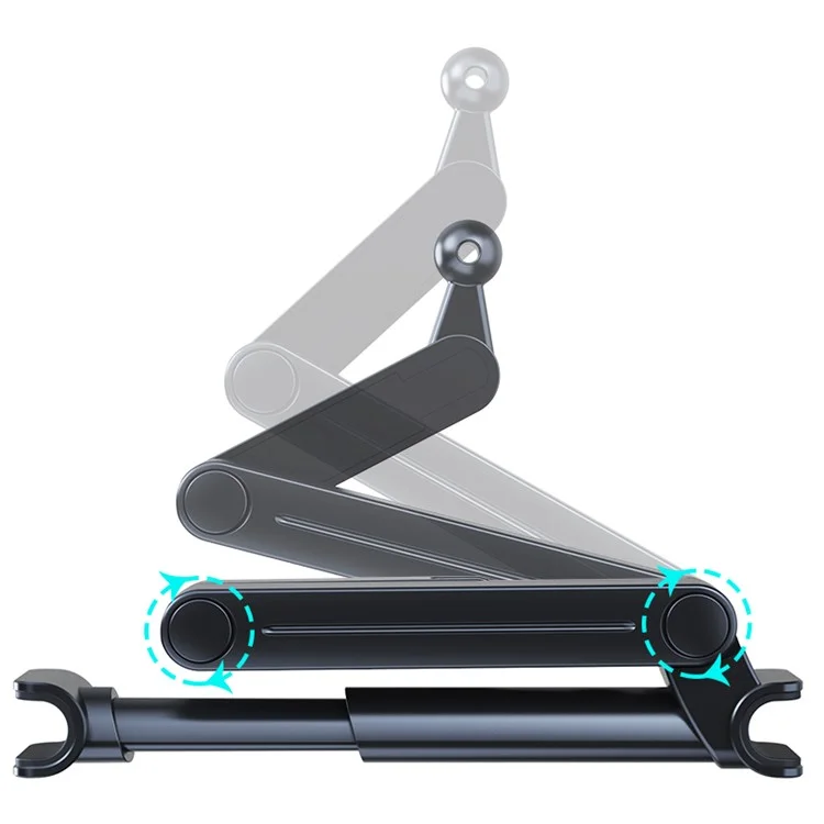 A081+X159 Foldable Car Mobile Phone Tablet Holder Adjustable Back Seat Headrest Mount Bracket