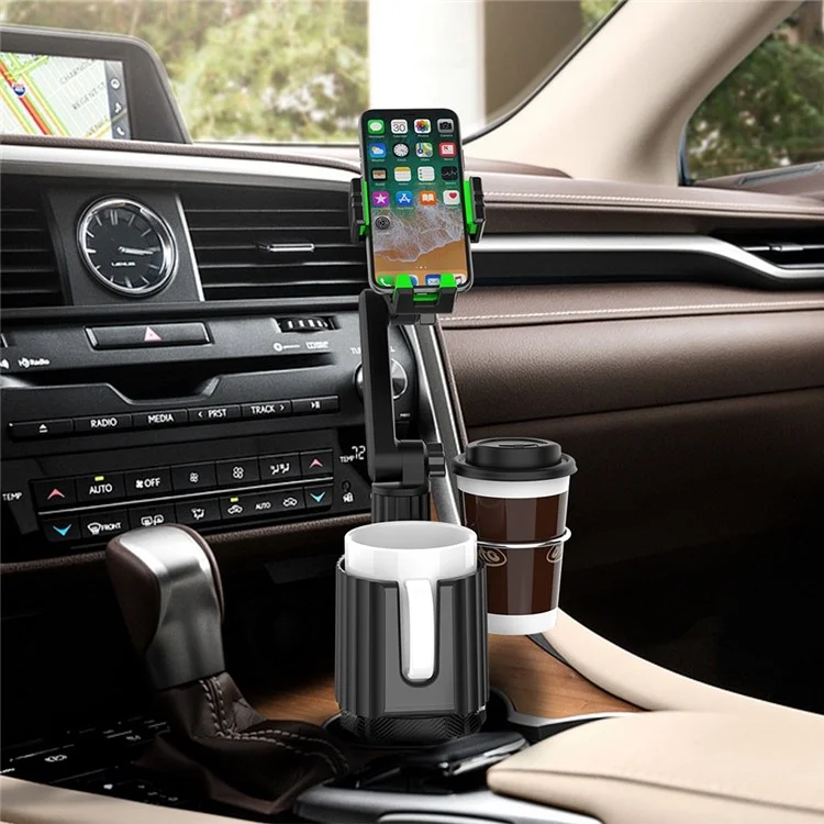C004 Multi-functional Adjustable Car Drink Cup Bottle Holder Mobile Phone Bracket - Grey