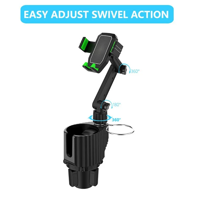 C004 Multi-functional Adjustable Car Drink Cup Bottle Holder Mobile Phone Bracket - Grey