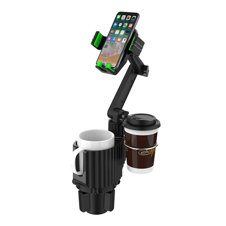 C004 Multi-functional Adjustable Car Drink Cup Bottle Holder Mobile Phone Bracket - Grey