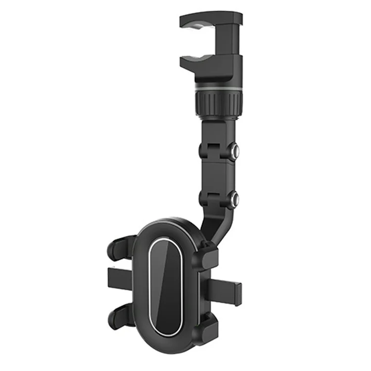 RM003 Multifunction Car Rearview Mirror Seat Back Phone Holder Kitchen Cellphone Bracket Video Recording Stand - Grey