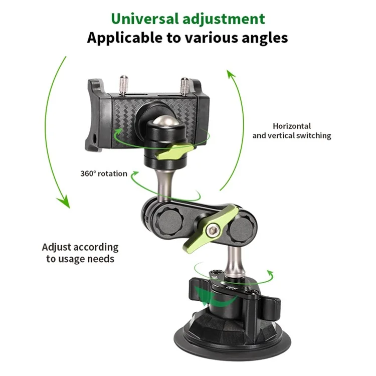 LANPARTE UBA-1 Support de téléphone rotatif universel Trépied de voyage Ventouse Cellule Photographie Bracket