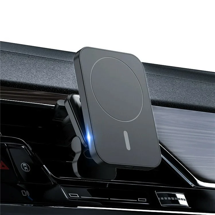 JJT-987 15W Magnetic Wireless Charger Air Vent Clip Mount Bracket Car Phone Holder - White