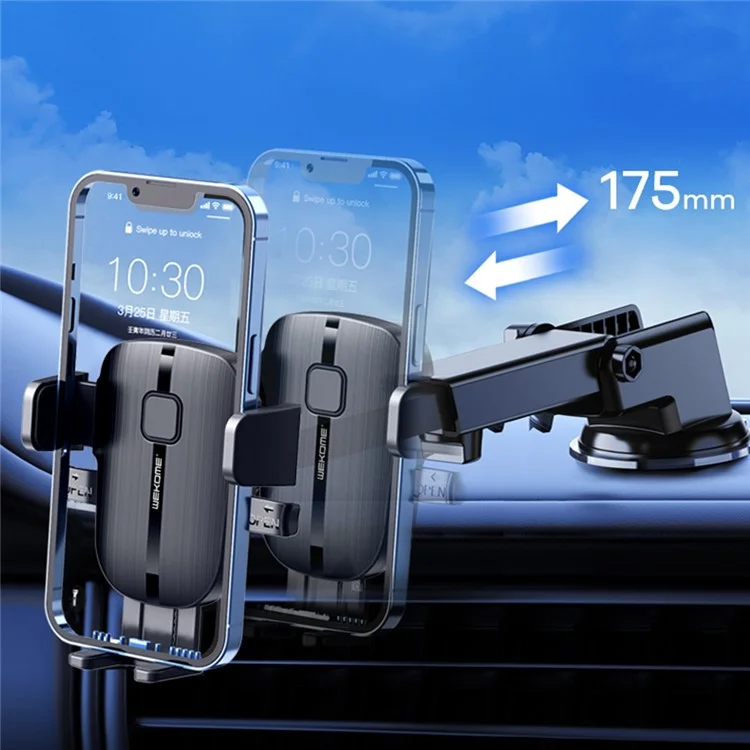 Clip voiture WEKOME S55 à forte aspiration Titulaire de téléphone cellulaire universel Clip de téléphone portable Stabilisateur anti-vibrations Pince de téléphone