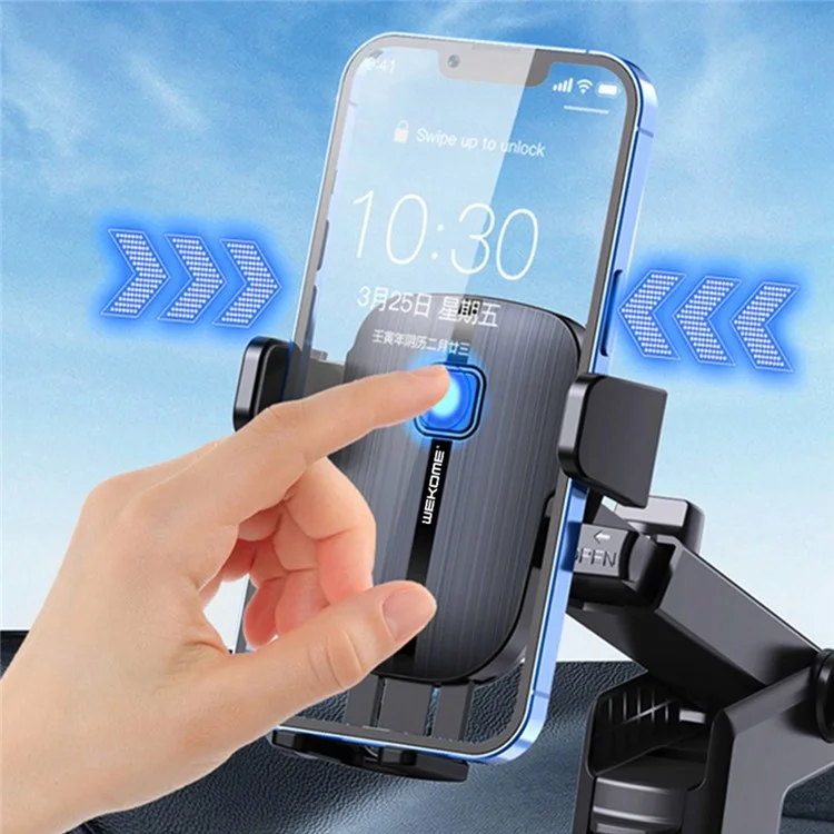 Clip voiture WEKOME S55 à forte aspiration Titulaire de téléphone cellulaire universel Clip de téléphone portable Stabilisateur anti-vibrations Pince de téléphone
