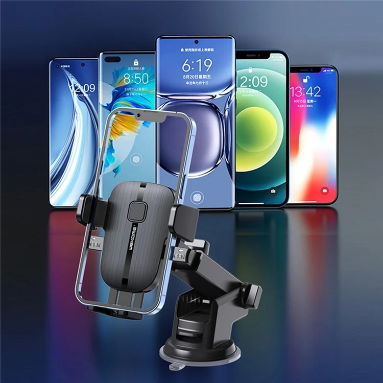 Clip voiture WEKOME S55 à forte aspiration Titulaire de téléphone cellulaire universel Clip de téléphone portable Stabilisateur anti-vibrations Pince de téléphone